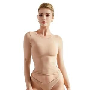 Suuksess Buttery Soft Crew Neck Shirt - Long Sleeve Nude Basic Layer Crewneck